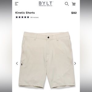 BYLT Kinetic Shorts, 9” inseam, Color Bone, Size L